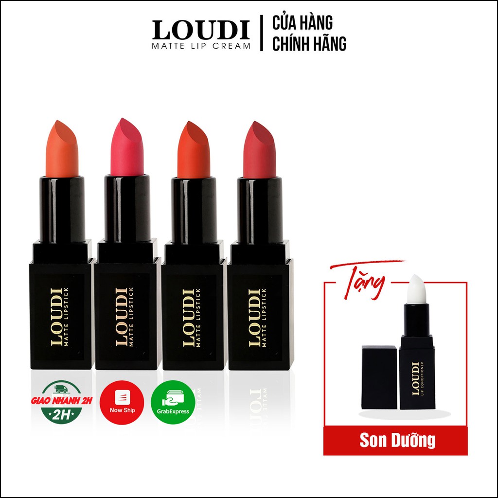 Son sáp lì Loudi Matte Lipstick 3.5g (bộ 4 thỏi) chính hãng