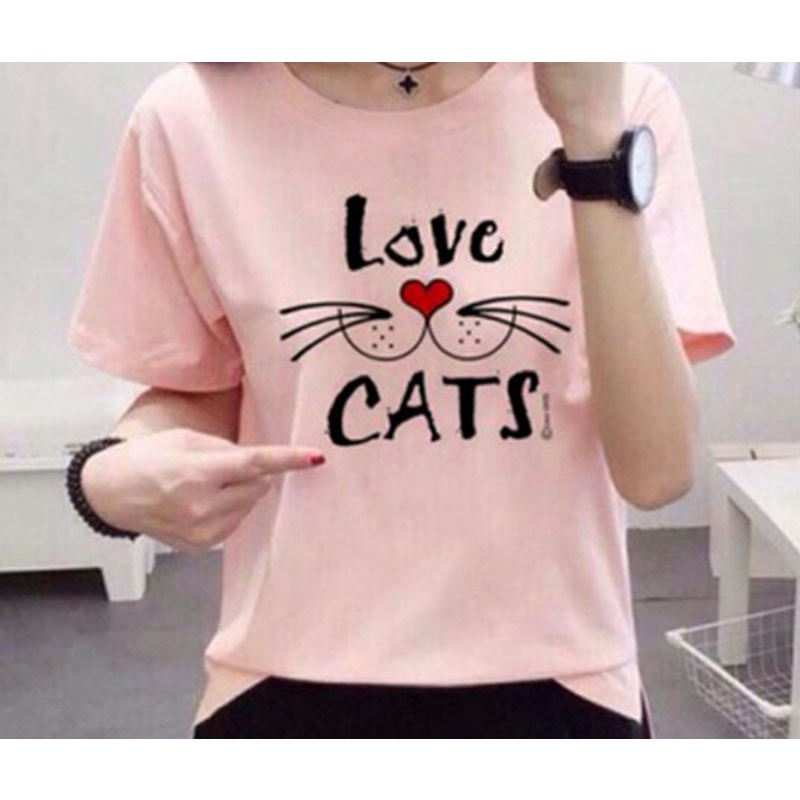 Áo tay lỡ màu hồng họa tiết animal dễ thương giá rẻ.