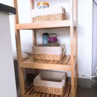 Giỏ lục bình, giỏ cói đựng đồ có vải lót KT 30*20*15cm(không có nắp)