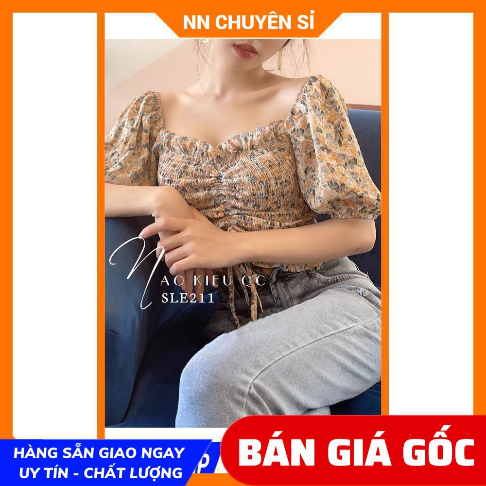 ⚡ ẢNH THẬT ⚡ HÀNG ĐẸP ⚡ SLE211 ⚡ ÁO NHÚNG HOA - ÁO NHÚNG HOA RÚT EO - CROPTOP HOA NHÍ - ÁO VOAN KIỂU
