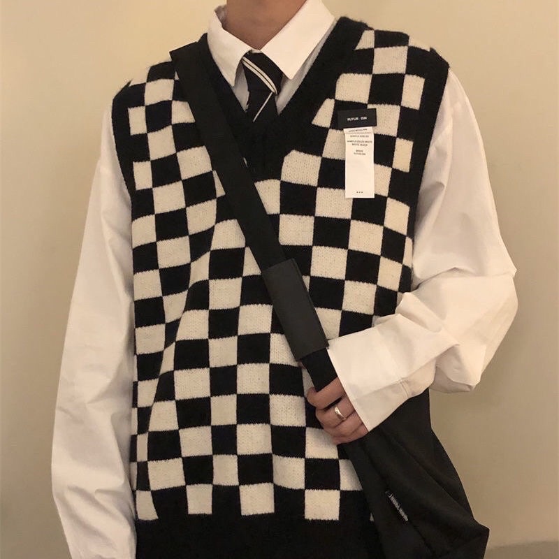 Áo Gile Caro Đen Unisex