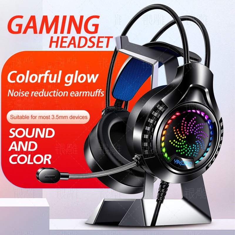 Tai Nghe Gaming Chụp tai máy tính Chơi Game thủ Có Mic Dành Cho Điện Thoại Di Động có dây có micro LED Gameming / Pc / Ps4/laptop Gamming Headphone