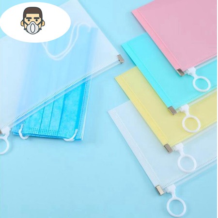 Túi đựng Khẩu trang dễ thương có khóa kéo nhiều màu và màu trong suốt mờ - loại cao cấp | BigBuy360 - bigbuy360.vn