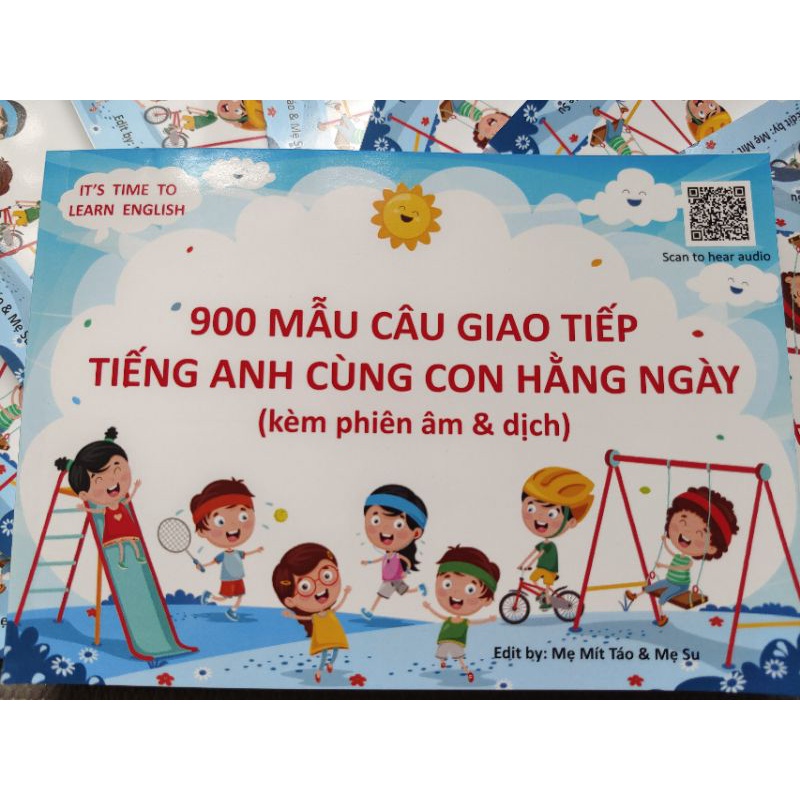 900 mẫu câu giao tiếp tiếng Anh cùng Con hàng ngày - có mã QR code file nghe tiện lợi