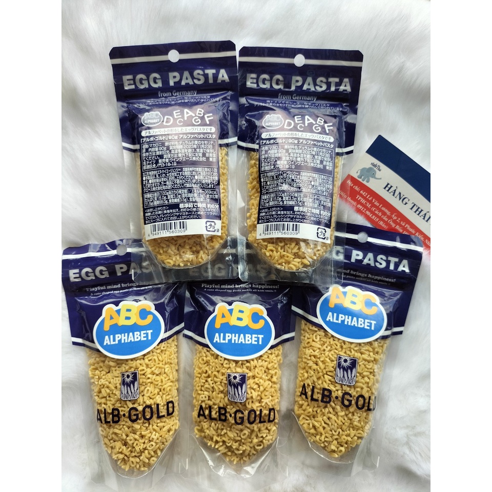 Mì nui trứng ALB GOLD Nhật Bản 90g- Nui ăn dặm cho bé hình chữ cái ABC