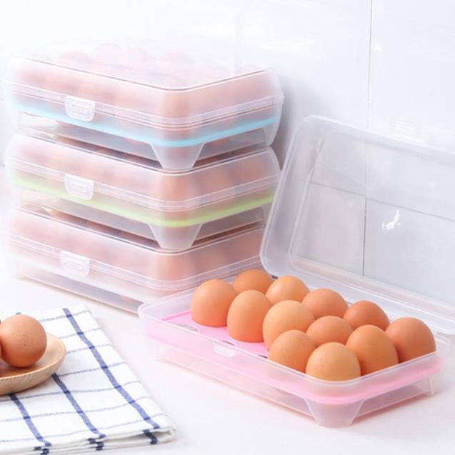 Hộp đựng trứng 15 ngăn có khay để tiện lợi