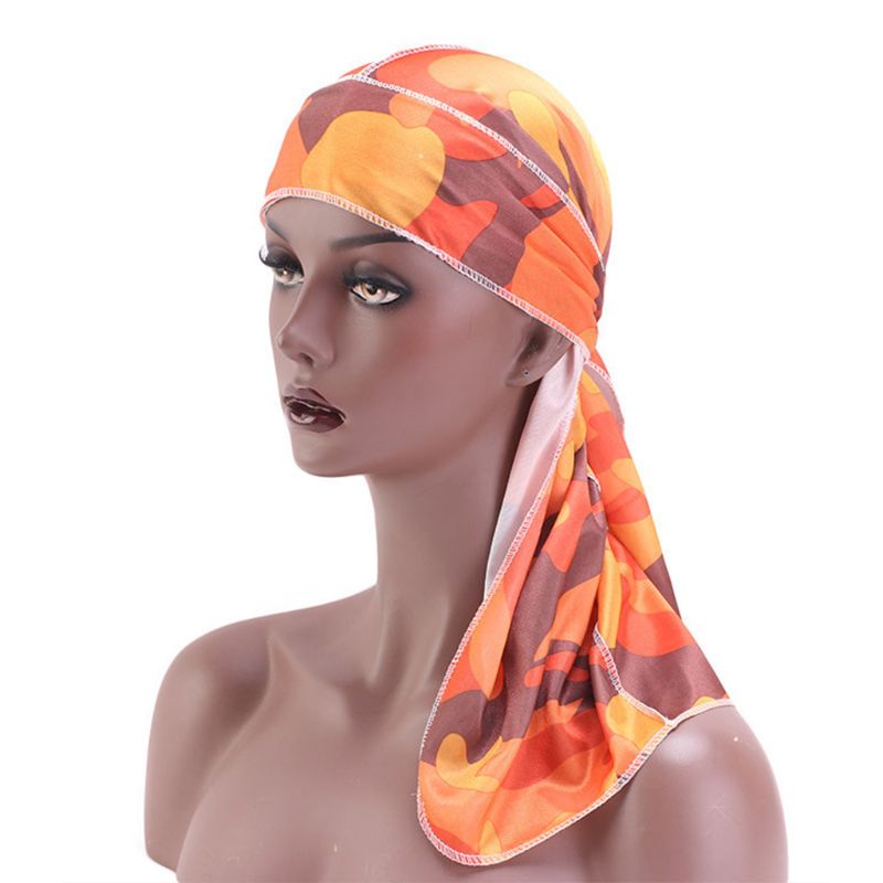 Khăn Turban Trùm Đầu Bằng Lụa Màu Sắc Tương Phản Họa Tiết Rằn Ri Phong Cách Cướp Biển Cho Nam Và Nữ