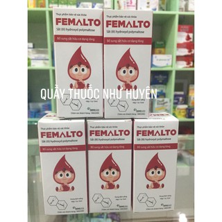 sắt hữu cơ FEMALTO  dạng nhỏ giọt không tanh khống táo bón