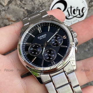 Đông hồ nam casio mtp-1375d-1a dây thép mặt đen