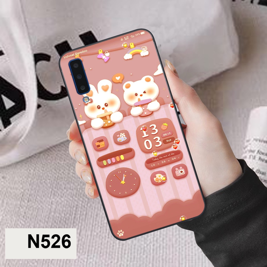 Ốp Samsung A7 2018 / A9 2018 bộ hình gấu , thỏ hồng cute dễ thương giá rẻ siêu bền