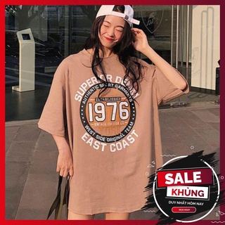 Áo thun nam, áo thun nữ tay lỡ form rộng Unisex Oversize in hình 1976 size 50-65kg mặc phong cách Hàn Quốc