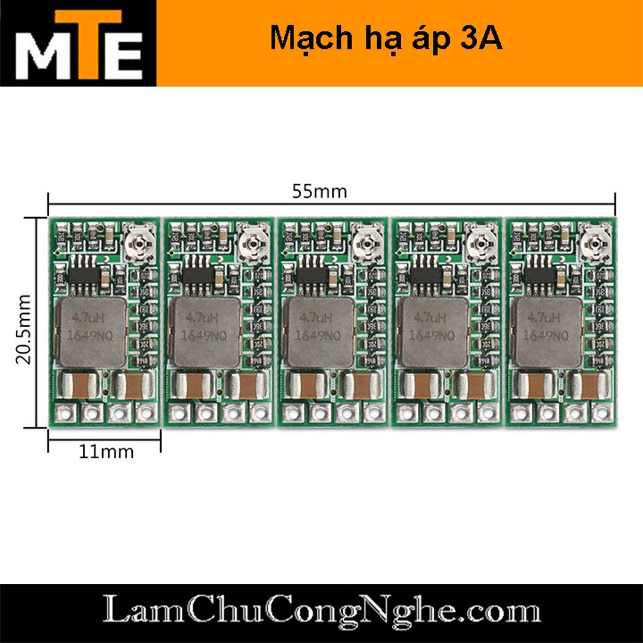 Mạch hạ áp mini 12v 24v sang 5v 3A có thể điều chỉnh 1.8v 2.5v 3.3v 5v 9v 12v