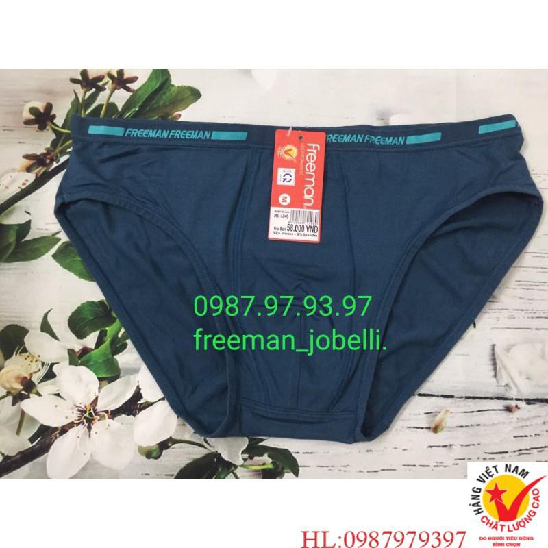 Quần xì nam size bình thường đến size đại Freeman 6040-6050,giá cty 69k-bán 45k,quần sịp cotton lụa[hình thật + video