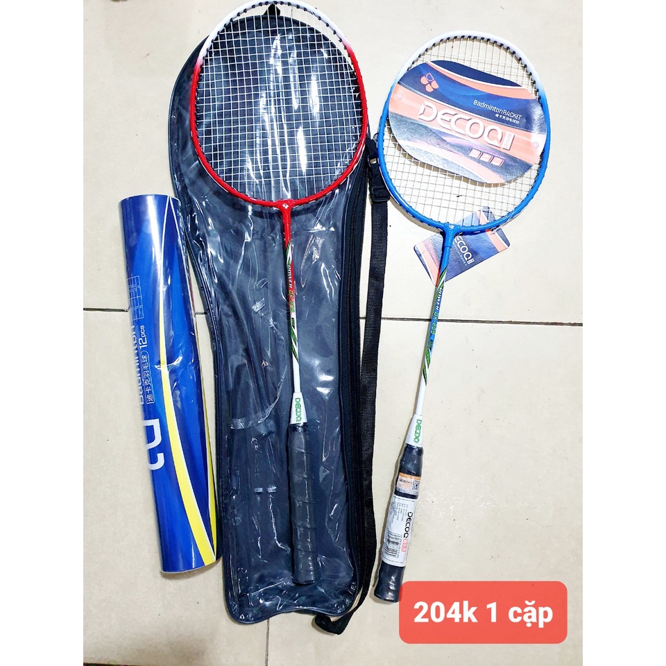 Vợt cầu lông DECOQ DK-209 ( 1 CẶP VỢT +1 ỐNG CẦU 12 QUẢ CẦU LÔNG NHỰA )