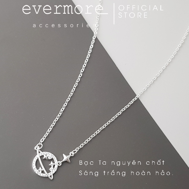 Dây chuyền bạc EVERMORE, vòng cổ bạc Ta S999 new planet, phong cách thanh lịch, minimalism - D043