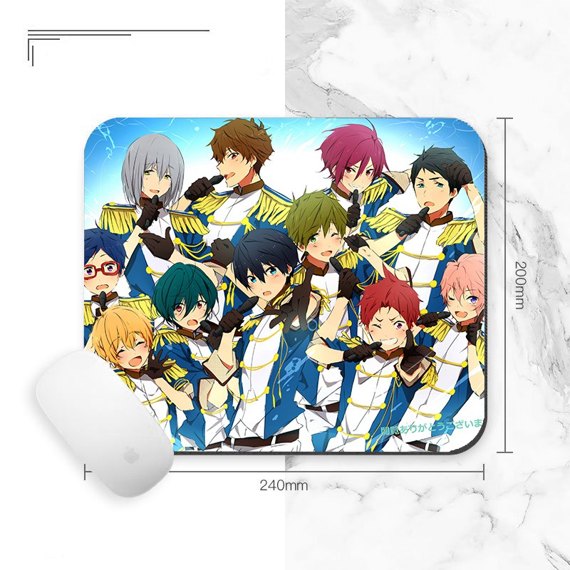 Miếng lót chuột IN HÌNH Free! Iwatobi Swim Club anime chibi tiện lợi xinh xắn