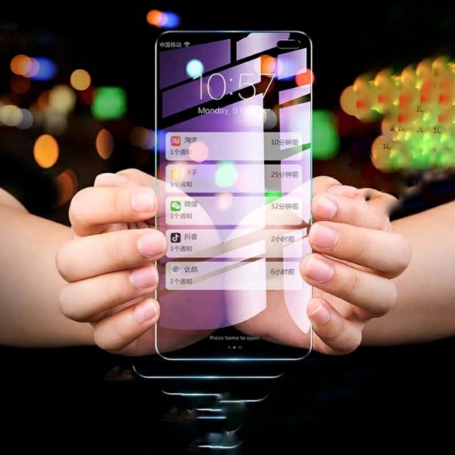 Cường lực Redmi K30 / K30 5G / K30 Pro / K40 / K40 Pro tím chống tia UV hại mắt 9H / 2.5D ( tặng keo mép )