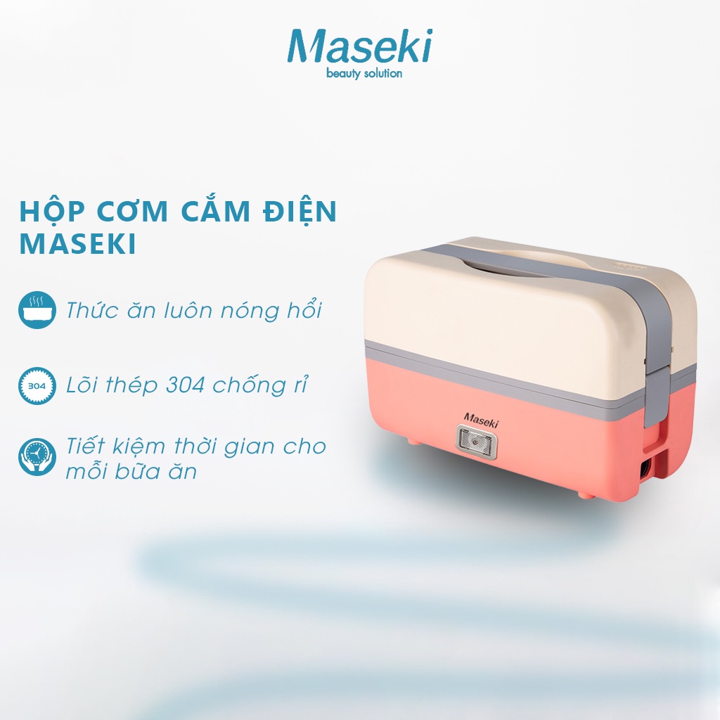 [BH 2 NĂM] Hộp cơm cắm điện cao cấp Maseki - Hộp cơm văn phòng giữ nhiệt, nấu &amp; hâm nóng thức ăn