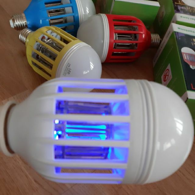 Bóng đèn led đèn sáng và đèn bắt muỗi 12W đui xoáy E27
