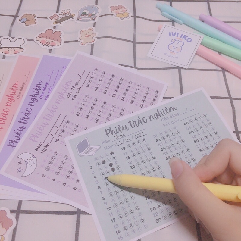 IVI IKO | Phiếu trắc nghiệm phong cách Basic để đánh dấu đáp án cho đề ôn tập hoặc đề thi