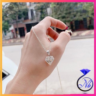Dây Chuyền Bạc Nữ Mặt Kim Cương Italia
