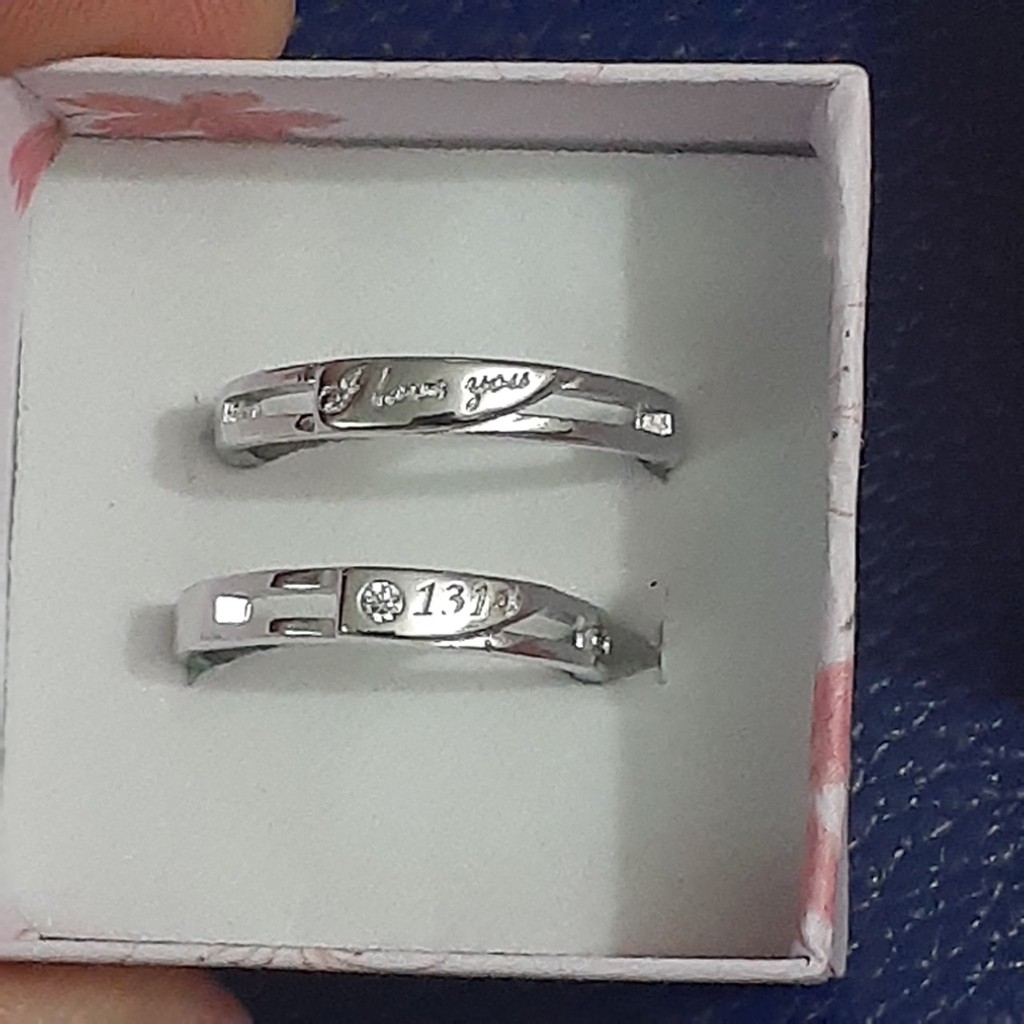 Nhẫn Bạc Cặp Đôi Free Size I Love You 13 - 14 (anh yêu em - trọn đời, trọn kiếp) Lãng Mạn Cho Tình Nhân - sl 02 chiếc