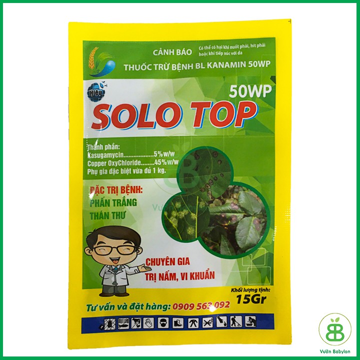 Thuốc trừ bệnh phấn trắng hoa hồng SOLO TOP 50WP