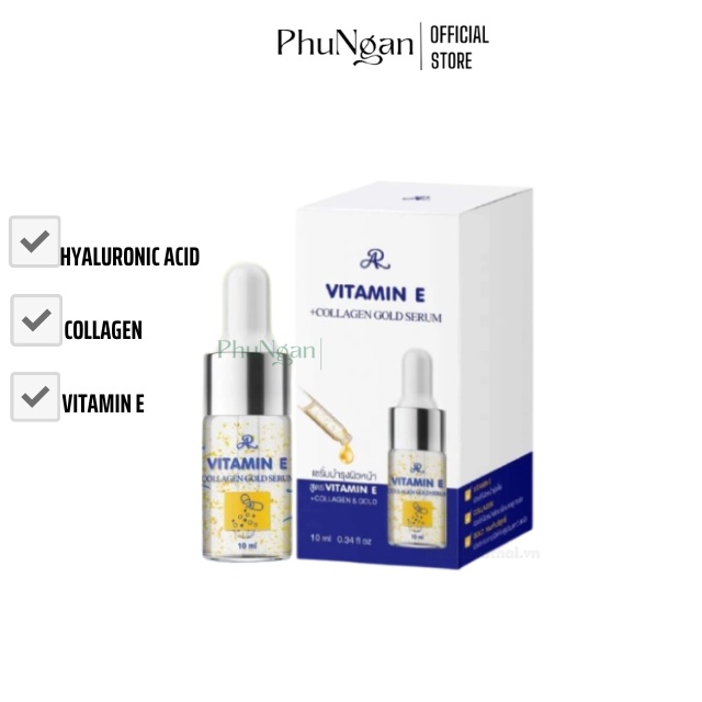 Serum Vitamin E Collagen Gold Thái Lan 10ml dưỡng ẩm, dưỡng trắng, chống lão hóa da