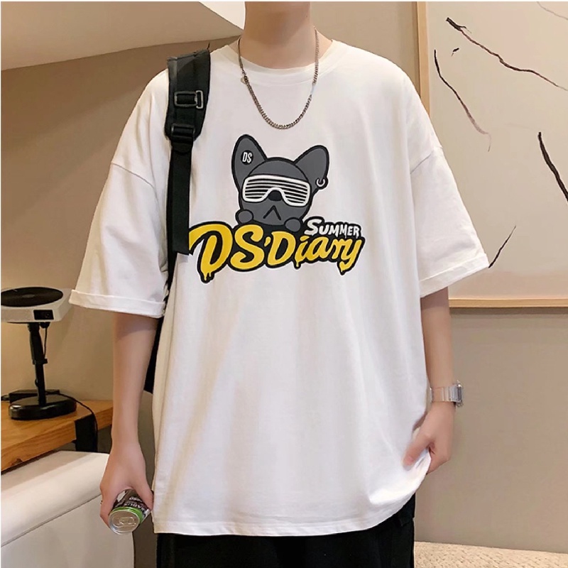 Áo Thun Tay Ngắn Dáng Rộng In Chữ Phong Cách Nhật Bản Thời Trang Mùa Hè Cho Nam Size M-8XL