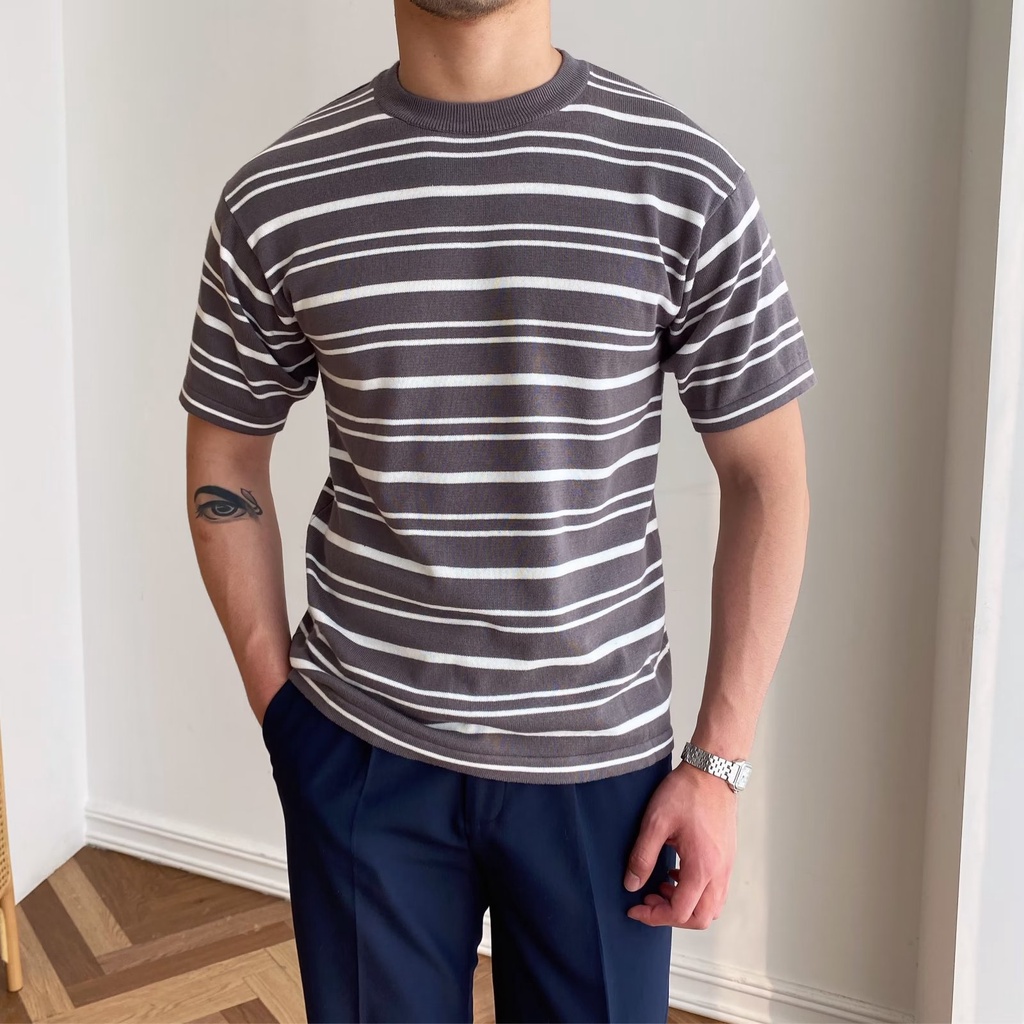 Áo Thun Tay Ngắn Chất Lụa Lạnh Phong Cách Hàn Quốc Thời Trang Mùa Hè Cho Nam Size M-3XL 4 Màu Lựa Chọn