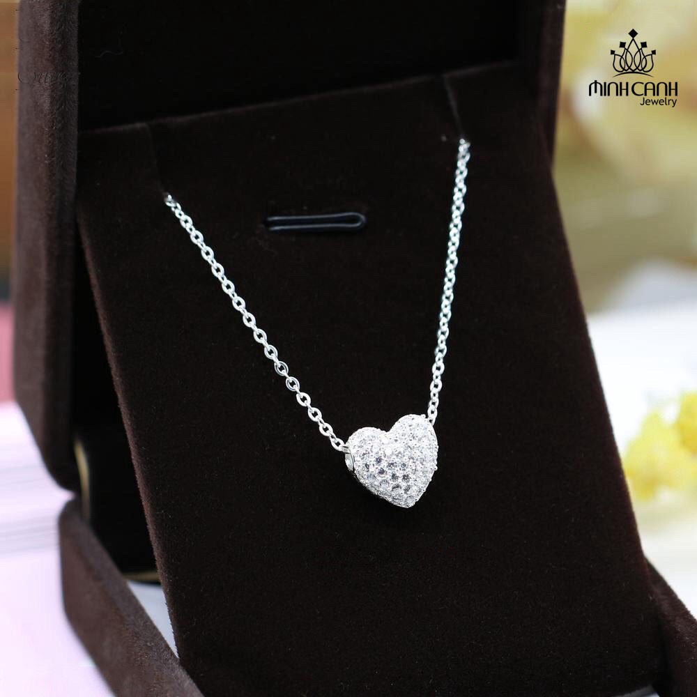 Dây Chuyền Trái Tim Phồng Đính Đá - Minh Canh Jewelry