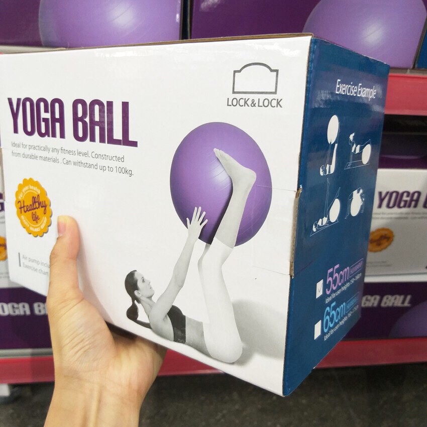 Bóng tập thể dục Yoga Ball Lock&lock HLW805 55cm & 65cm Kèm Bơm và Hướng Dẫn Tập