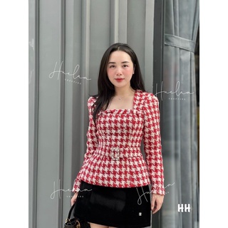 Áo dạ pelum kẻ caro đỏ cao cấp