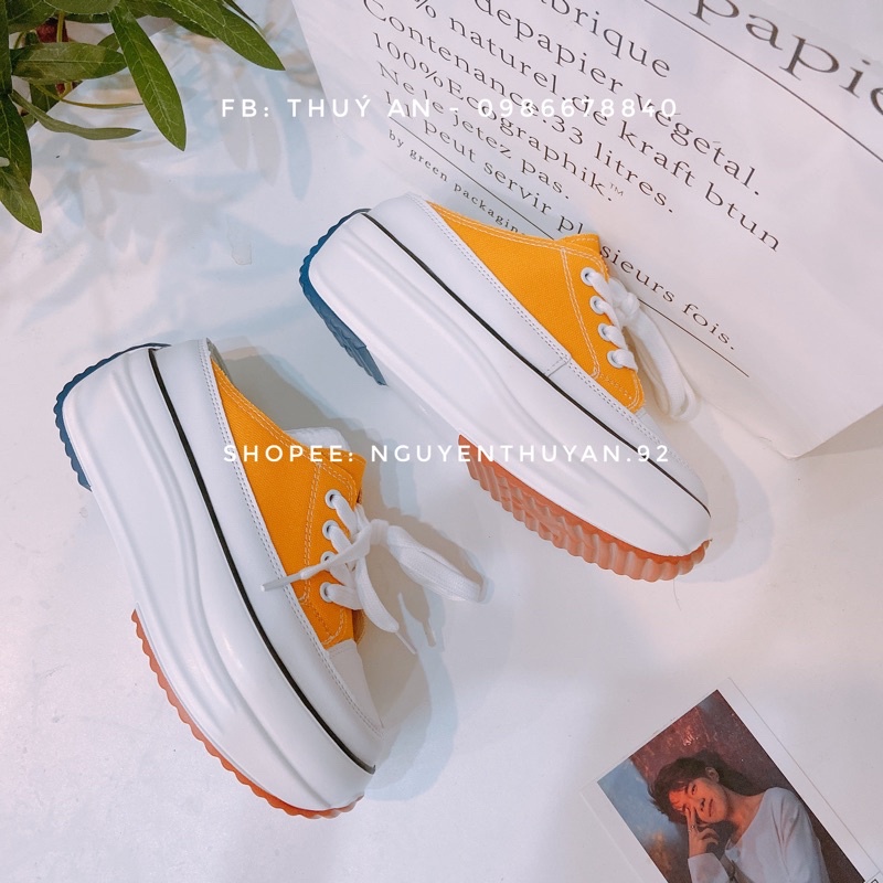 Giày sục thể thao nữ đế bánh mì 7cm  Giày thể thao độn đế hở gót