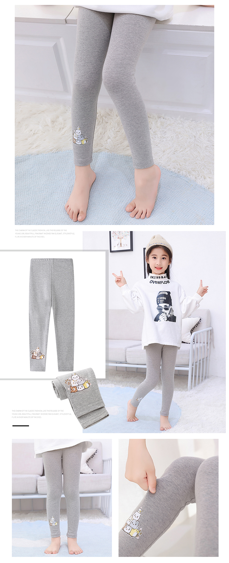 New spring autumn winter children legging 2-12Y cartoon print girls pants cotton girls legging Multicolor kids ankle length pants for girls