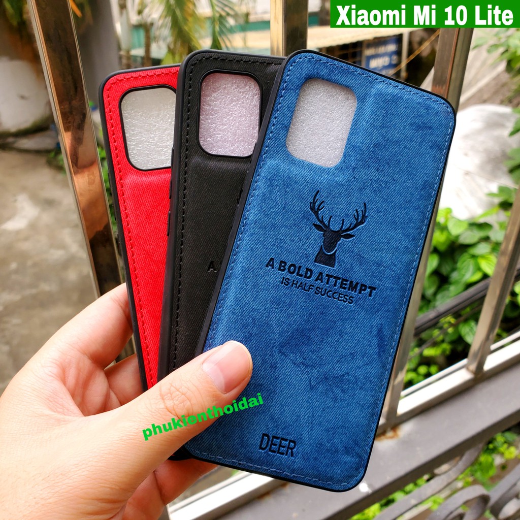 Ốp lưng Xiaomi Mi 10 Lite FREESHIP Từ 50k chống sốc vải đầu hươu nai cao cấp
