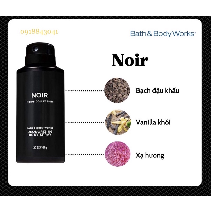 Xịt Thơm Toàn Thân Cho Nam Bath & Body Works 104g của Mỹ