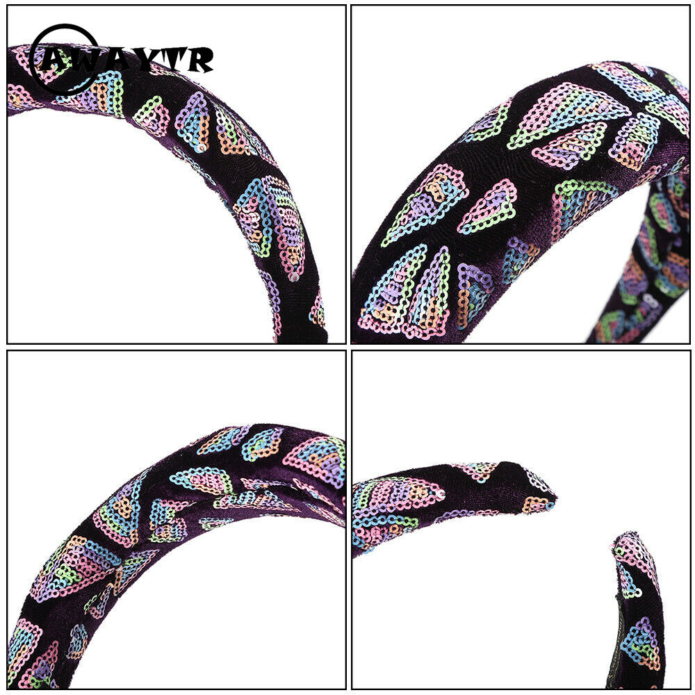 Băng Đô Cài Tóc Đính Kim Sa Lấp Lánh Thời Trang Cho Nữ