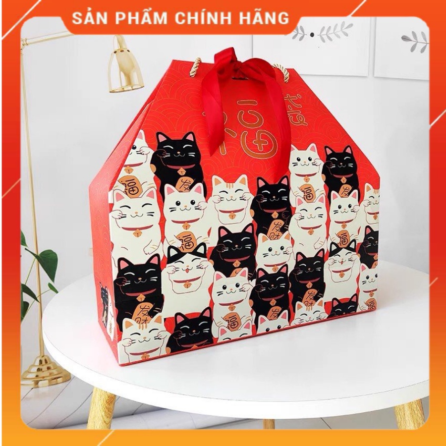 Túi Giấy Đựng Quà Tết ❤️ FREESHIP❤️ Hình Mèo Thần Tài Chất Liệu Giấy Cao Cấp May Mắn Tài Lộc ❤️  MoMoMart