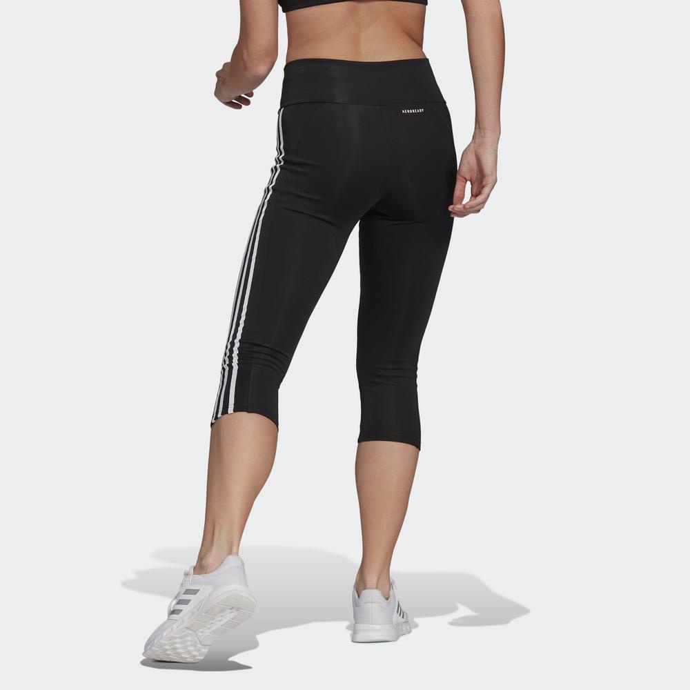 Quần Bó adidas TRAINING Nữ Quần bó thể thao 3/4 cạp cao 3 Sọc Designed To Move Màu đen GL3985