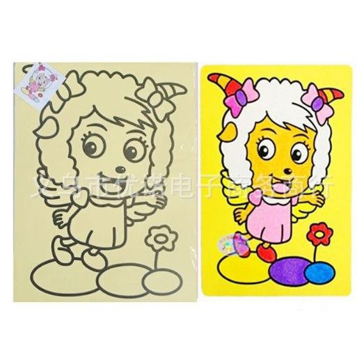 Tranh cát nhí nền vàng  nhiều mẫu