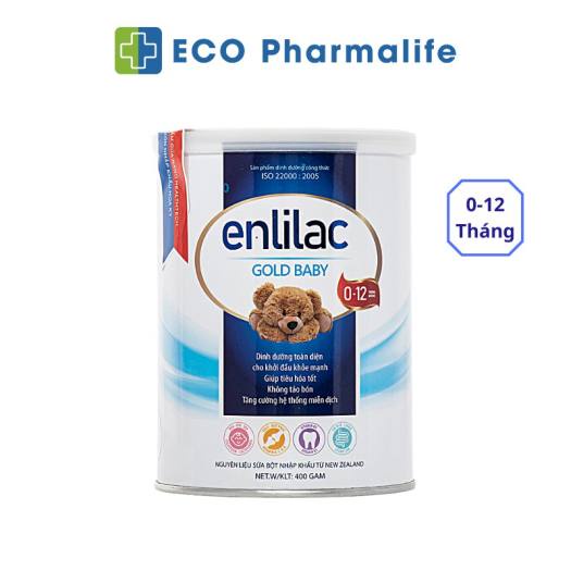 Sữa bột Enlilac Gold Baby lọ 400g và 900g giúp bé phát triển toàn diện về hệ miễn dịch, trí não, thể chất