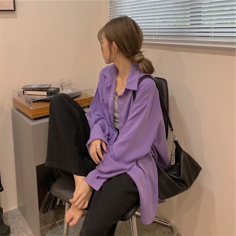 Áo Sơ Mi Voan Chống Nắng Dáng Rộng Thời Trang Xuân Hè Cho Nữ