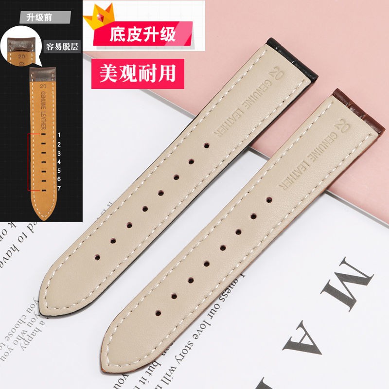 Men's and women's leather watch bands, colored leather accessories, substitute Tissot Longines Fuli fossil Casio ck male