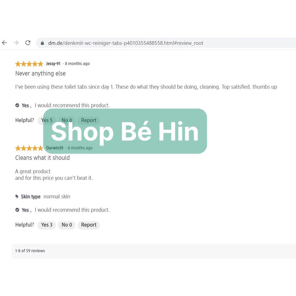 Viên vệ sinh bồn cầu Denkmit, diệt khuẩn, sạch mảng bám, Hàng Đức chính hãng