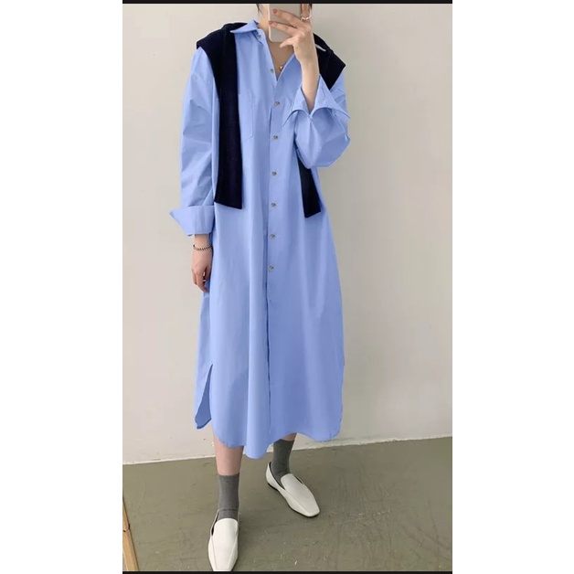 Thanh lý đầm sơ mi dáng suông style Hàn Quốc