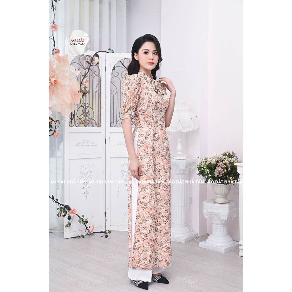 ÁO DÀI HOA NHÍ, ÁO DÀI NHÀ TẤM TA30