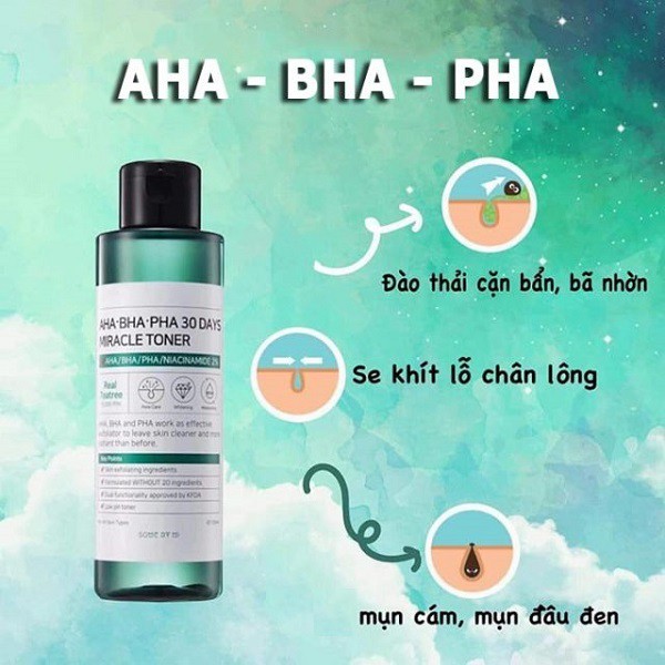 Combo Giảm Mụn, Làm Sạch Sâu Some By Mi AHA-BHA-PHA 30 Days Miracle (Sữa rửa mặt 100ml, Toner 150ml, Serum 50ml)