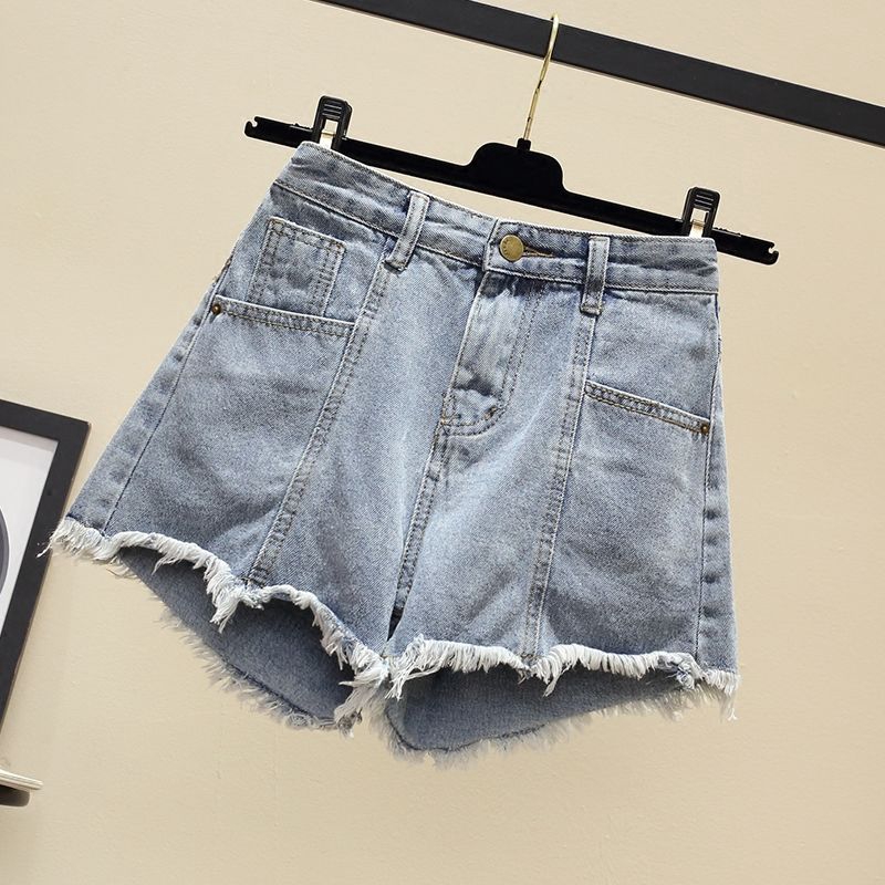 Quần Short Chất Liệu Jeans Lưng Cao Ống Rộng Phong Cách Hàn Quốc Cho Nữ