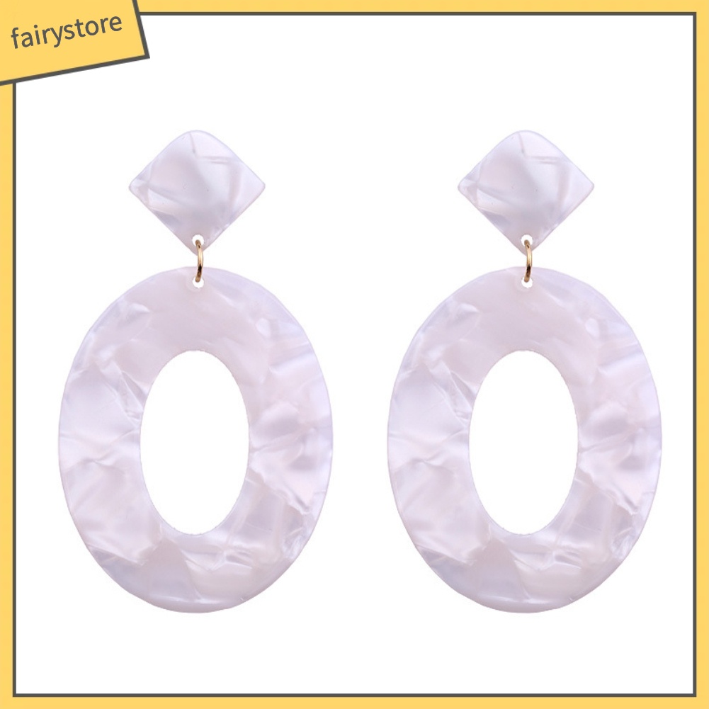 Bông Tai Hình Oval Phong Cách Retro Cho Nữ